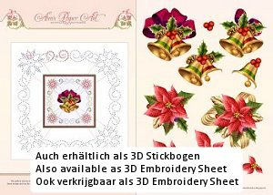 3D Card Embroidery Pattern Sheet 8 Christmas Bells