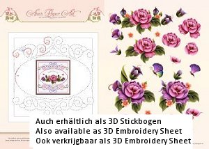 3D Card Embroidery Pattern Sheet 11 Garden Enchanted