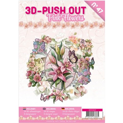 3D Stanzbogen Buch 47 - Pink Flowers