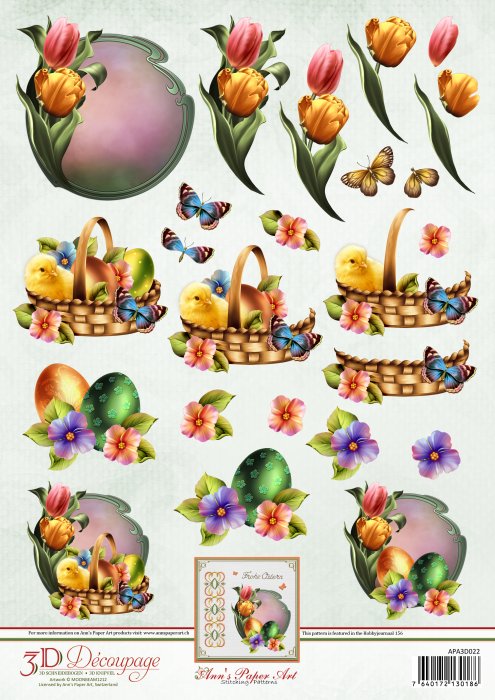 3D Sheet Ann's Paper Art Happy Easter APA3D022