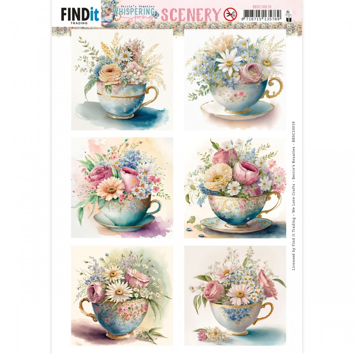 Push-Out Scenery Berries Beauties - Tea Square BBSC10019