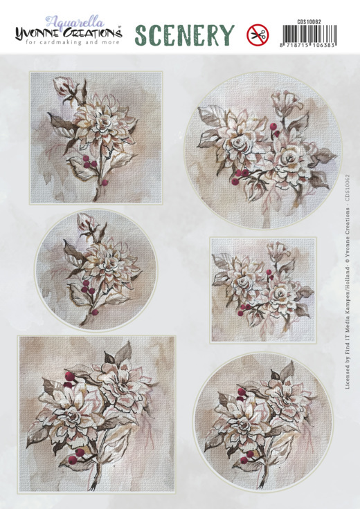 Stanzbogen Scenery - Yvonne Creations - Vintage Flowers CDS10062