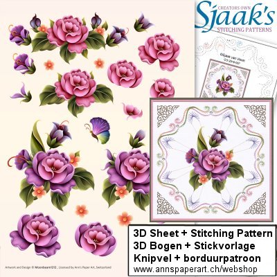 Sjaak's Stickvorlage CO-2016-007 & 3D Bogen 3DCE13011