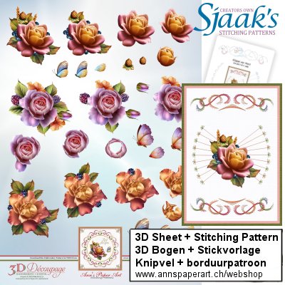 Sjaak's Stickvorlage CO-2017-011 (A6) + 3D Bogen APA3D014