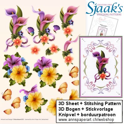 Sjaak's Stickvorlage CO-2018-084 & 3D Bogen 3DCE13021