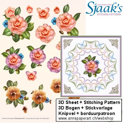 Sjaak's Stickvorlage CO-2018-092 & 3D Bogen 3DCE13010