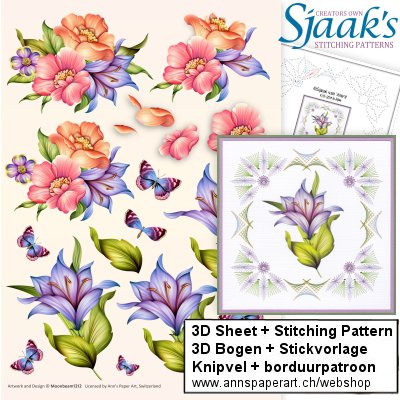 Sjaak's Stickvorlage CO-2019-094 & 3D Bogen 3DCE13014