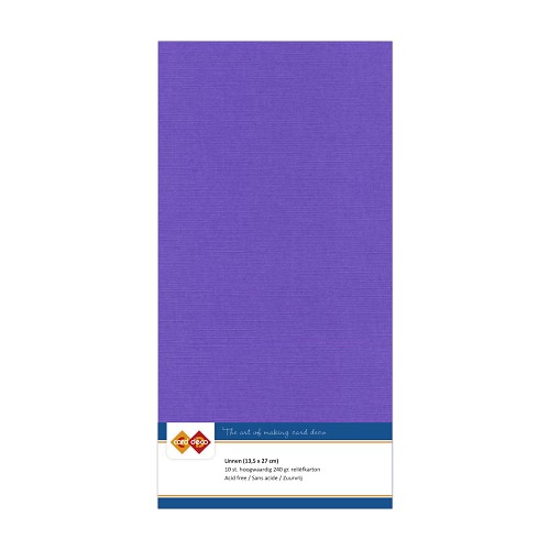 Linnen Karton 18 violet (5 Bogen 13.5 x 27cm)