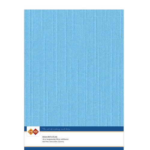 Linnen Karton - A4 - 29 Sky Blue (5x A4 Bogen)