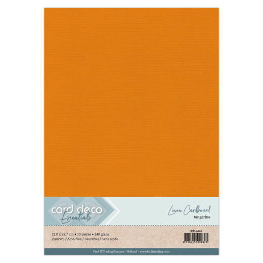 Linen cardstock - A4 - 66 Tangerine (5x A4 Sheets)