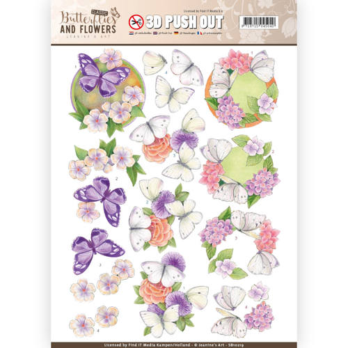 3D Die cut sheet Jeanine's Art Purple Flowers SB10219