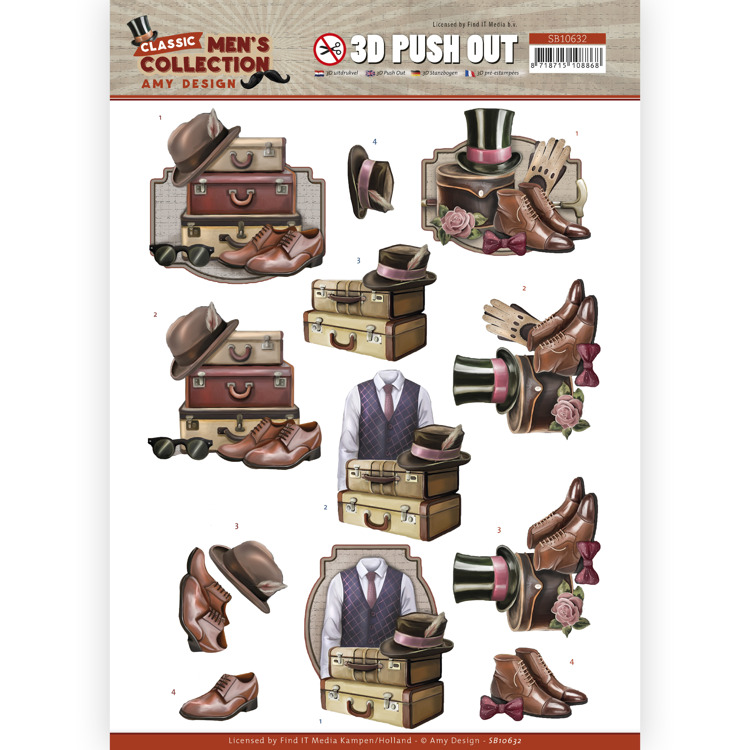 3D Stanzbogen Amy Design - Men's Collection Gentleman SB10632