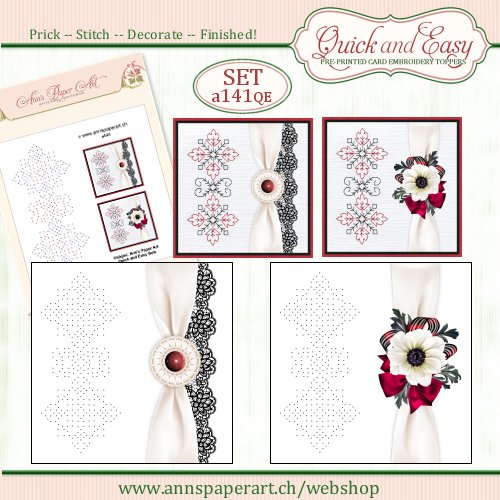 a141 Quick and Easy Card Embroidery SET (2 Cards)