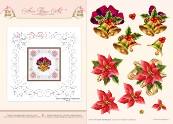 3D Card Embroidery Pattern Sheet 8 Christmas Bells