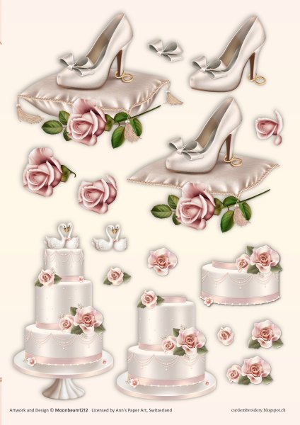 3D Bogen (A5) Ann's Paper Art Wedding 3DCE13018 - zum Schließen ins Bild klicken