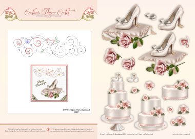 3D Card Embroidery Pattern Sheet 18 Wedding