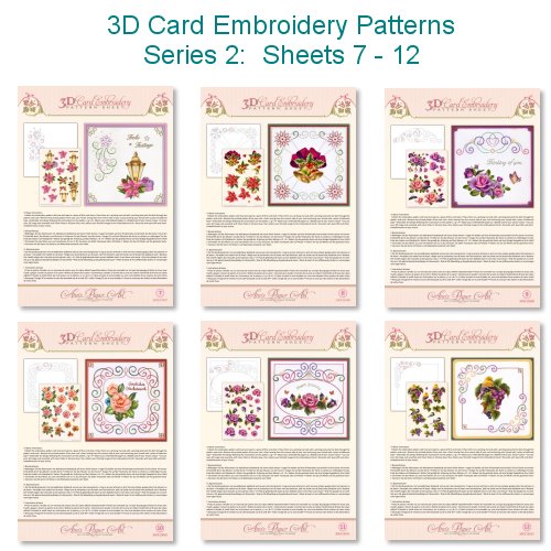 3D Card Embroidery Sheets Series 2 nr. 7 bis 12 - zum Schließen ins Bild klicken