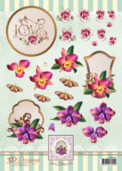 3D Sheet Ann's Paper Art Orchids APA3D016