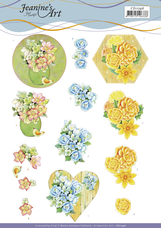 3D Bogen Jeanines Art - Summer flowers CD11746