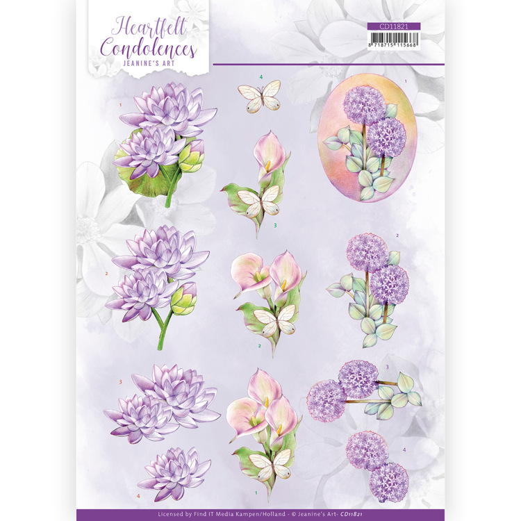 3D Bogen Jeanine's Art - Purple Flowers CD11821