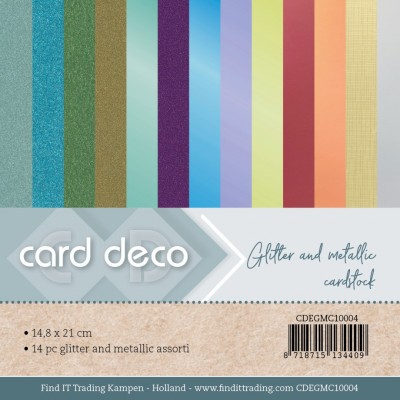 Glitter and Metallic Cardstock - Multicoloured - A5
