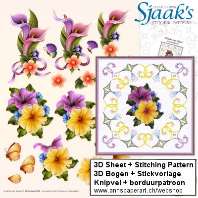 Sjaak's Stickvorlage CO-2018-074 & 3D Bogen 3DCE13021