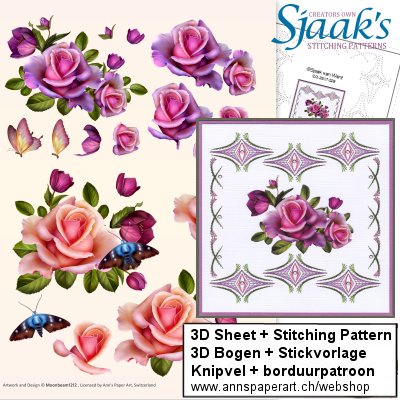 Sjaak's Stickvorlage CO-2017-029 & 3D Bogen 3DCD13009