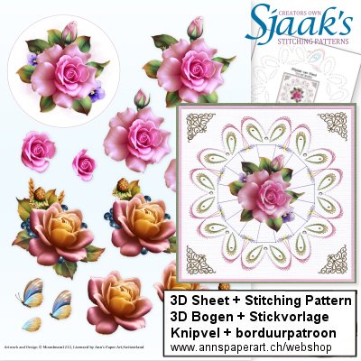 Sjaak's Stickvorlage CO-2018-083 & 3D Bogen 3DCE13019