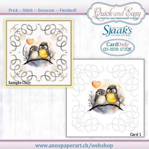 Sjaak's Stitching pattern CO-2020-172 Quick&Easy Card ONLY No. 1