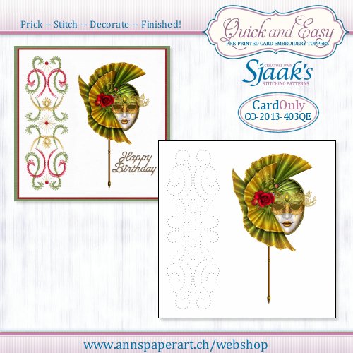 Sjaak's Stickvorlage CO-2013-406 Quick&Easy NUR Karte Nr. 2