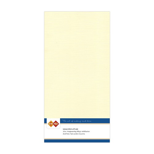 Linen cardstock 02 Cream (5 Sheets13.5 x 27cm )