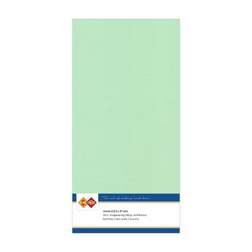Linnen cardstock 20 middle green (5 Sheets 13.5 x 27cm)