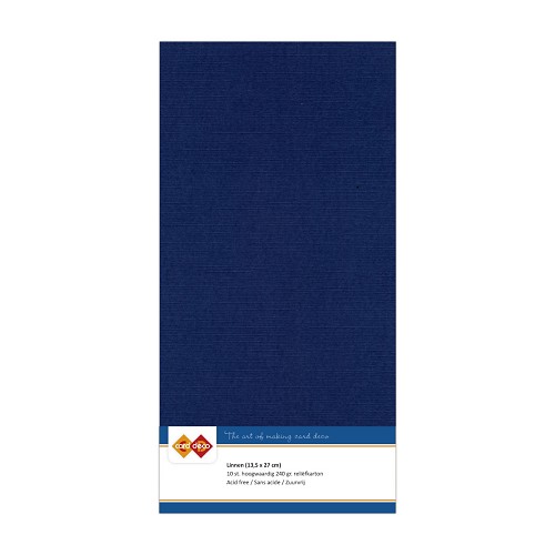 Linnen Karton 30 dunkelblau (5 Bogen 13.5 x 27cm)