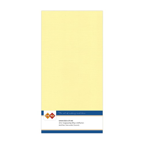 Linnen cardstock 03 Light yellow (5 Sheets 13.5 x 27cm)