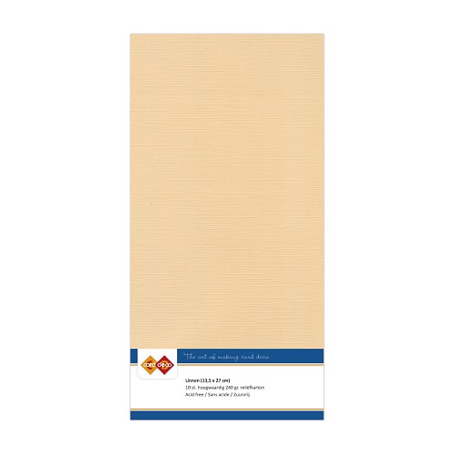 Linen cardstock 08 light brown (5 Sheets13.5 x 27cm )