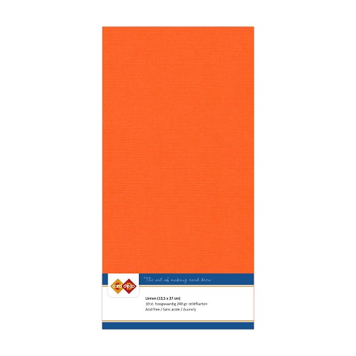 Linnen cardstock 11 Orange (5 Sheets13.5 x 27cm)