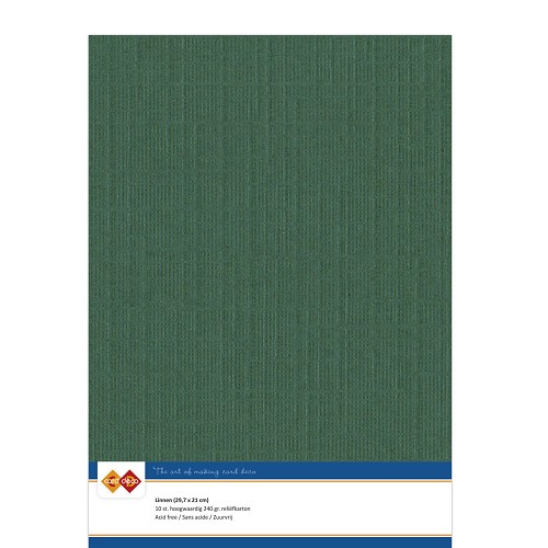 Linen cardstock - A4 - 23 Christmas Green (5x A4 Sheets)