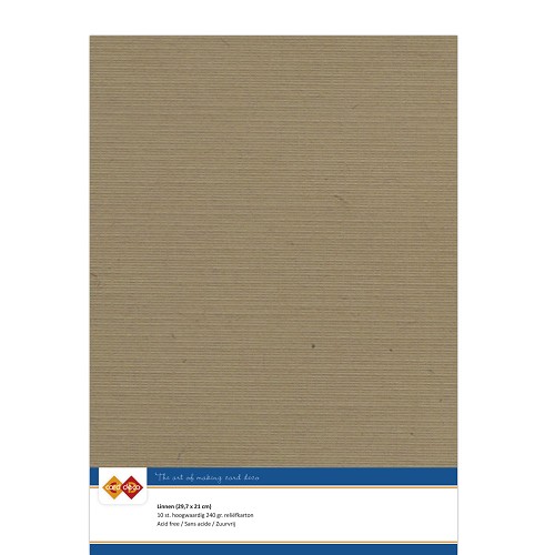 Linen cardstock - A4 - 44 Kraft Mocca (5x A4 Sheets)