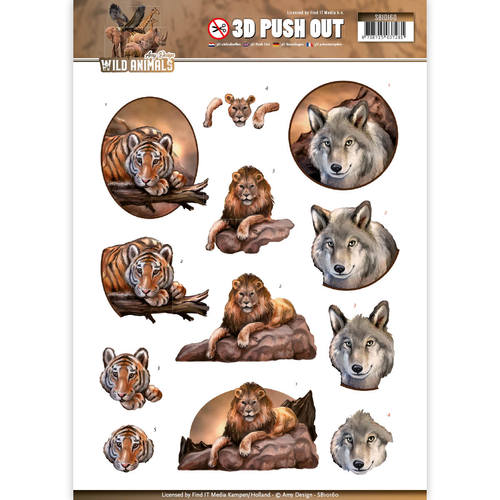 3D Stanzbogen Amy Design Wild Animals SB10160