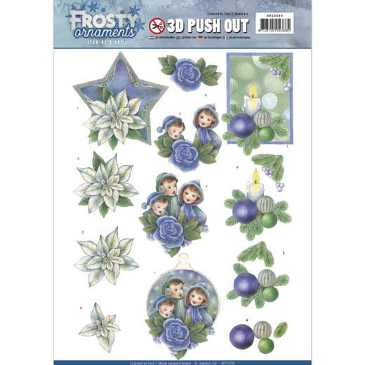 3D Stanzbogen Jeanine's Art Blue Ornaments SB10280 3D Stanzbogen Jeanine's Art Blue Ornaments SB10280