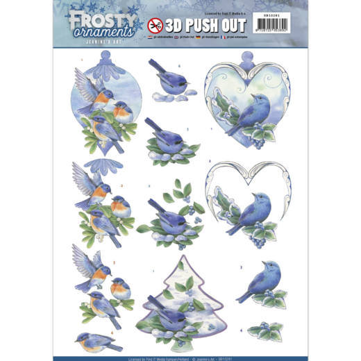 3D Stanzbogen Jeanine's Art Blue Birds SB10281